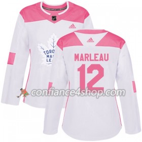 Adidas Maillot de Hockey Toronto Maple Leafs Patrick Marleau 12 2017-2018 Blanc Rose Fashion Authentic - Femme